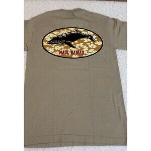 Vintage Maui Hawaii 2 Sided Whale Floral Logo Shirt Size Small